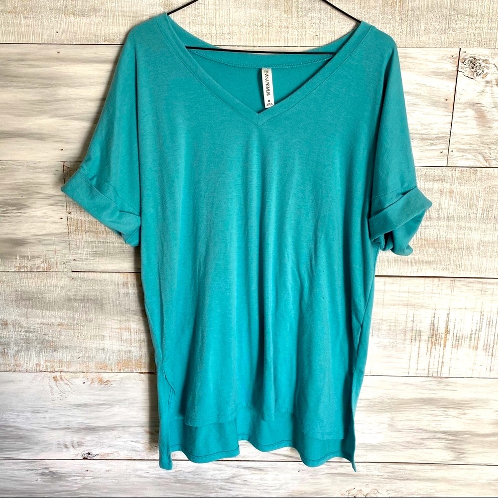 Zenana Premium Blue Flowy Shirt